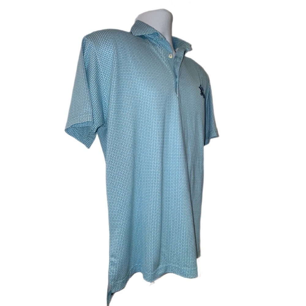 Turtleson Golf Polo Shirt Men’s Size -Small Blue Dot Pattern Performance Stretch - Picture 3 of 10